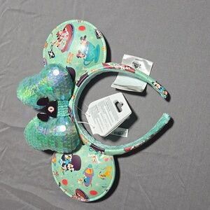 Disney Play In The Parks Minnie & Mickey Headband Ears Sequin Bow Ride Icons